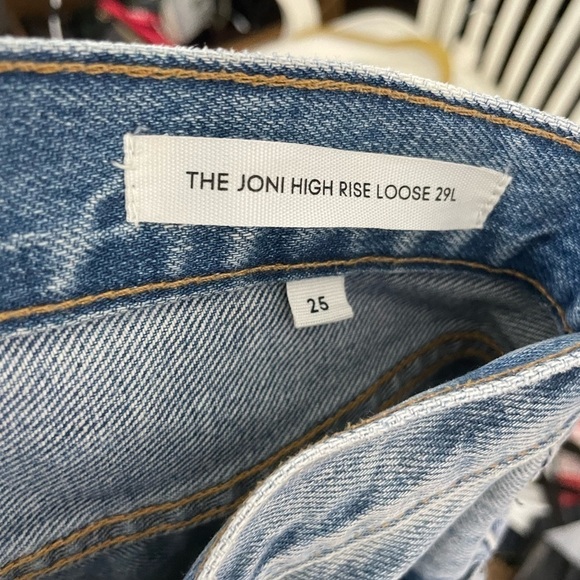 Denim Forum Joni High Rise Loose Distressed Jeans Light Wash 25 29L - Picture 7 of 9